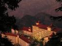 We arrived in Shimla just in time for sunset over one of its big resort hotels.